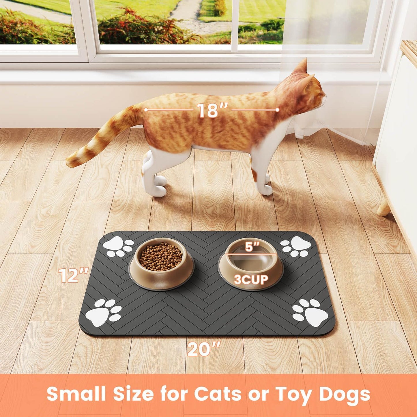 Non-Slip Pet Feeding Mat for Dogs & Cats