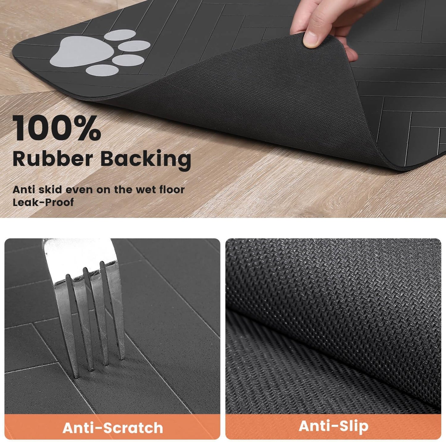 Non-Slip Pet Feeding Mat for Dogs & Cats